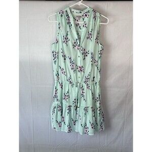 Juicy Couture Womens Size 4 Sleeveless Green Floral Knee High‎ Dress
